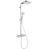Картинка анонса товара «душевая система hansgrohe crometta e с термостатом showerpipe 240 1jet ecosmart 27281000, хром»