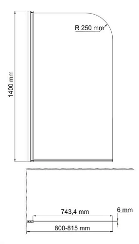 Шторка на ванну WasserKRAFT Leine 35P01-80 хром Шторка на ванну WasserKRAFT Leine 35P01-80 хром