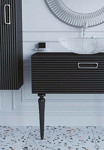 Тумба под раковину Armadi Art Linea 100 842-100-BCR черная + хром Тумба под раковину Armadi Art Linea 100 842-100-BCR черная + хром