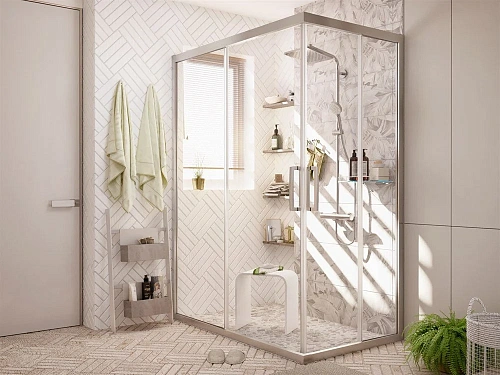 Душевой уголок STWORKI Карлстад 90x80 см профиль хром матовый 409157 Душевой уголок STWORKI Карлстад 90x80 см профиль хром матовый 409157