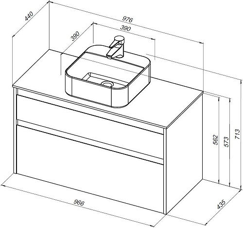 Тумба под раковину Aquanet Nova Lite 100 дуб рошелье (2 ящика) 00242582 Тумба под раковину Aquanet Nova Lite 100 дуб рошелье (2 ящика) 00242582