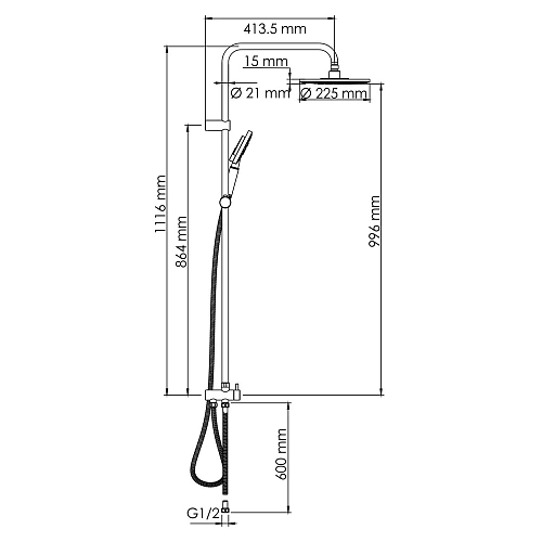 Душевая система WasserKRAFT A039 белый/хром Душевая система WasserKRAFT A039 белый/хром
