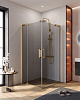 Картинка анонса товара «душевой уголок cezares slider-ah-2-80/90-90/100-grigio-boro 80-90x90-100см стекло тонированное (графит), профиль брашированное золото»