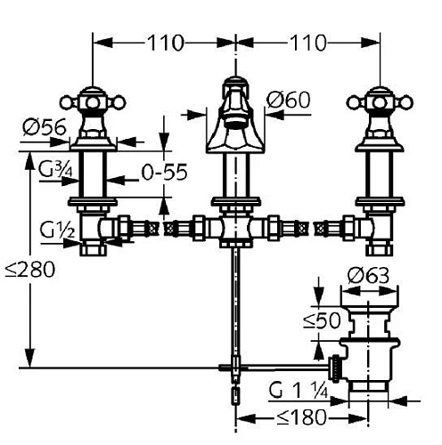 Смеситель для раковины Kludi Adlon 510464520 DN 15, латунь Смеситель для раковины Kludi Adlon 510464520 DN 15, латунь