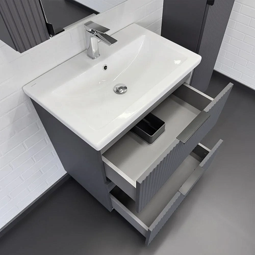 Тумба с раковиной Comforty Лима-70Н2 00-00019179 антрацит раковина Como 70 Тумба с раковиной Comforty Лима-70Н2 00-00019179 антрацит раковина Como 70