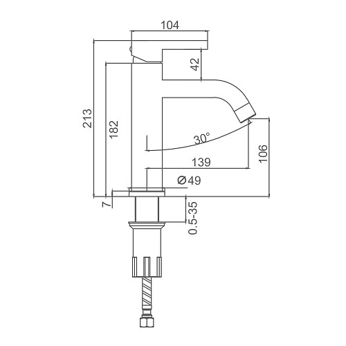 Смеситель для раковины Splenka S221.10.06, черный Смеситель для раковины Splenka S221.10.06, черный