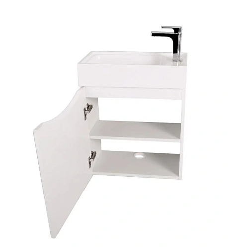 Тумба под раковину ART&MAX LIBERTY Liberty-400-1D-SO-BL-L подвесная с одной распашной дверцей, Bianc Тумба под раковину ART&MAX LIBERTY Liberty-400-1D-SO-BL-L подвесная с одной распашной дверцей, Bianc