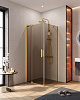 Картинка анонса товара «душевой уголок cezares slider-ah-1-80-70/80-br-boro 70-80x80см стекло тонированное (бронза), профиль брашированное золото»