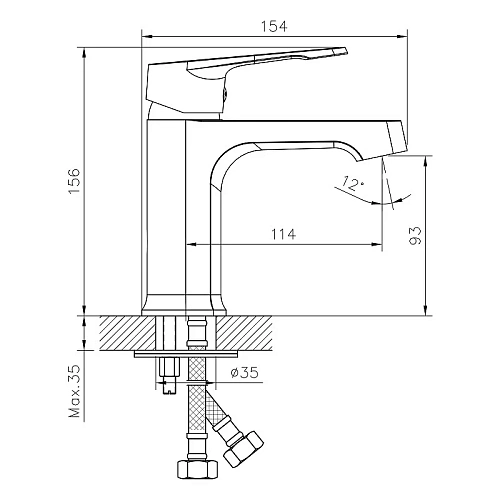 Смеситель для раковины DECOROOM DR23011 Смеситель для раковины DECOROOM DR23011