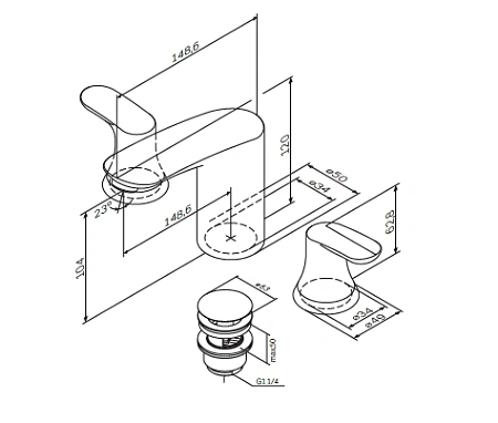 Смеситель для раковины AM.PM Like F8008000 Смеситель для раковины AM.PM Like F8008000