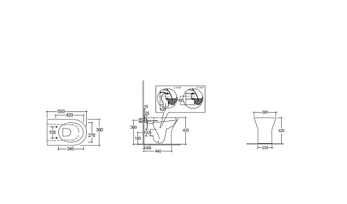 Унитаз приставной Kludi RESA R 23WCB0443 без сиденья Унитаз приставной Kludi RESA R 23WCB0443 без сиденья