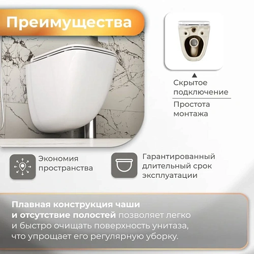 Унитаз подвесной GROSSMAN GR-4497SQC 485x345x400, безободковый, смыв торнадо бесшумный, с сиденьем Унитаз подвесной GROSSMAN GR-4497SQC 485x345x400, безободковый, смыв торнадо бесшумный, с сиденьем