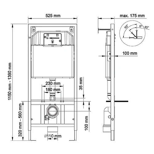Инсталляция для унитаза BERGES NOVUM кнопка O3 хром глянец 040263 Инсталляция для унитаза BERGES NOVUM кнопка O3 хром глянец 040263