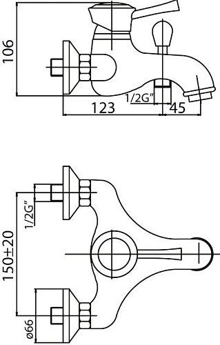 Смеситель для ванны CEZARES GIUBILEO-VM-02 Смеситель для ванны CEZARES GIUBILEO-VM-02