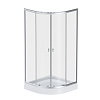 Картинка анонса товара «душевой уголок am.pm x-joy twin slide w88e-205-090mt 90x90 с поддоном, профиль матовый хром, стекло»