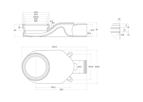 Душевой лоток BelBagno LUCE 90 см, BB-LD-LUCE-90-BIANCO Душевой лоток BelBagno LUCE 90 см, BB-LD-LUCE-90-BIANCO
