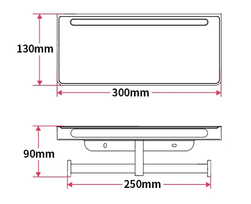 Держатель туалетной бумаги Rush Edge ED77143A двойной с полкой Держатель туалетной бумаги Rush Edge ED77143A двойной с полкой