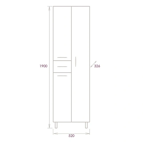 Шкаф-пенал Onika МОДЕРН 52.10 универсальный 405208 Шкаф-пенал Onika МОДЕРН 52.10 универсальный 405208