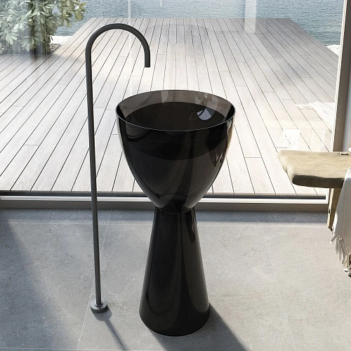 Раковина ABBER Kristall AT2703Onyx отдельностоящая, прозрачная, черная Раковина ABBER Kristall AT2703Onyx отдельностоящая, прозрачная, черная