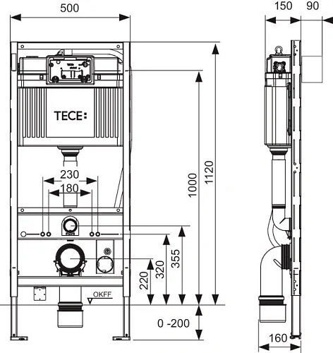 Инсталляция для унитаза TECEprofil 9300044 Инсталляция для унитаза TECEprofil 9300044