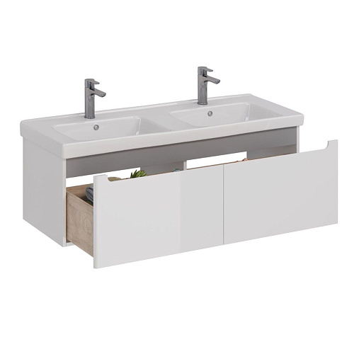 Тумба под раковину Lemark BUNO MINI 125 см подвесная, серый/белый LM05BM125T Тумба под раковину Lemark BUNO MINI 125 см подвесная, серый/белый LM05BM125T