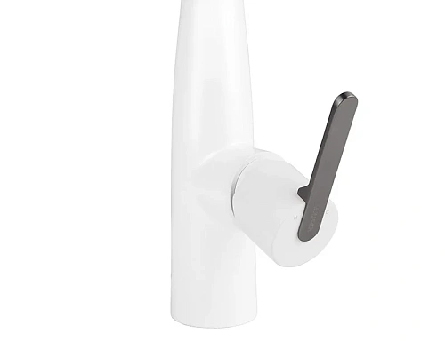 Смеситель для кухни Kaiser Claro 22144-24 Белый матовый/Вороненая сталь Смеситель для кухни Kaiser Claro 22144-24 Белый матовый/Вороненая сталь