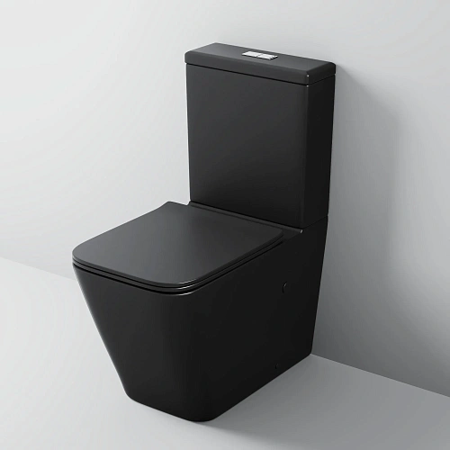 Унитаз напольный GROSSMAN GR-4445BMS 640x360x830 черный матовый безободковый с тонкой крышкой Унитаз напольный GROSSMAN GR-4445BMS 640x360x830 черный матовый безободковый с тонкой крышкой