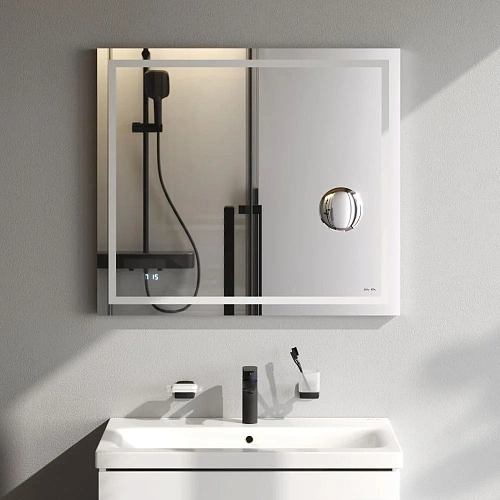 Зеркало AM.PM Gem M91AMOX0803WG с LED-подсветкой, часами 80 см Зеркало AM.PM Gem M91AMOX0803WG с LED-подсветкой, часами 80 см