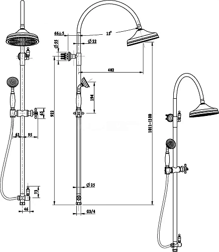 Душевая стойка Boheme Medici 401 Душевая стойка Boheme Medici 401