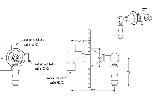 Переключатель потоков Boheme Imperiale SW. 623-SW c кристаллом белым Переключатель потоков Boheme Imperiale SW. 623-SW c кристаллом белым