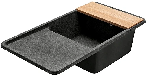 Кухонная мойка Aquaton Беллис 97 1A725132BS210 из литого мрамора, графит Кухонная мойка Aquaton Беллис 97 1A725132BS210 из литого мрамора, графит