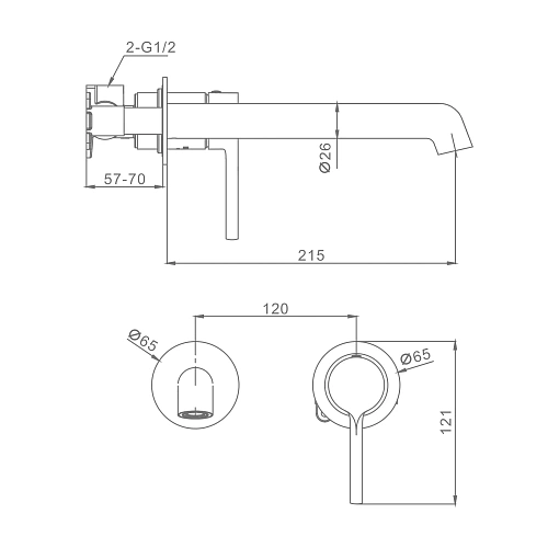 Смеситель для раковины Raglo R20.11 встраиваемый, хром Смеситель для раковины Raglo R20.11 встраиваемый, хром