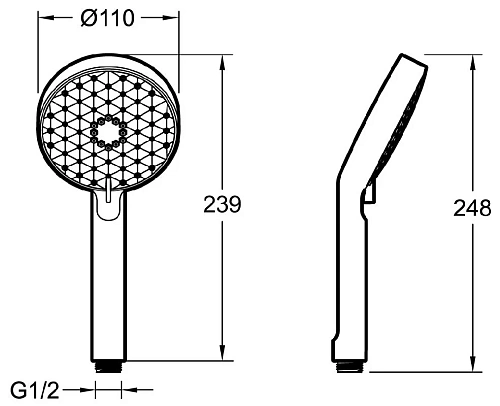 Душевая лейка Jacob Delafon Awaken E72415-BL Душевая лейка Jacob Delafon Awaken E72415-BL