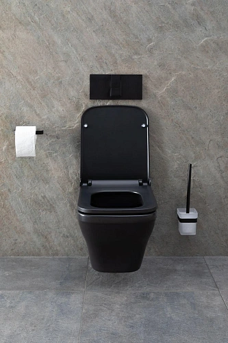 Унитаз подвесной Allen Brau Infinity 4.21011.31 с крышкой, черный матовый Унитаз подвесной Allen Brau Infinity 4.21011.31 с крышкой, черный матовый