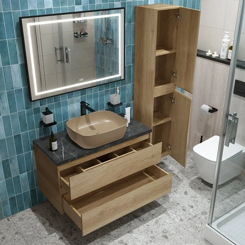 Тумба со столешницей и раковиной BelBagno KRAFT 100 kraft100rnn-kepmno-1302-h316-set подвесная KRAFT100RNN-KEPMNO-1302-H316-SET Тумба со столешницей и раковиной BelBagno KRAFT 100 kraft100rnn-kepmno-1302-h316-set подвесная KRAFT100RNN-KEPMNO-1302-H316-SET