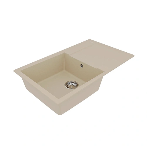 Кухонная мойка Lemark IMANDRA 840 врезная из кварцгранита, с крылом, бежевый 9910032 Кухонная мойка Lemark IMANDRA 840 врезная из кварцгранита, с крылом, бежевый 9910032