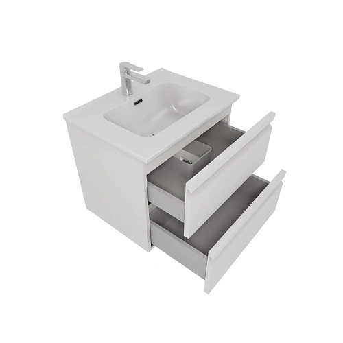 Тумба с раковиной Aquatek ВЕГА 60см AQ77060-MW белый матовый, подвесная Тумба с раковиной Aquatek ВЕГА 60см AQ77060-MW белый матовый, подвесная