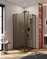Душевой уголок CEZARES SLIDER-AH-2-80/90-90/100-BR-NERO 80-90x90-100см стекло тонированное (бронза), профиль черный Душевой уголок CEZARES SLIDER-AH-2-80/90-90/100-BR-NERO 80-90x90-100см стекло тонированное (бронза), профиль черный