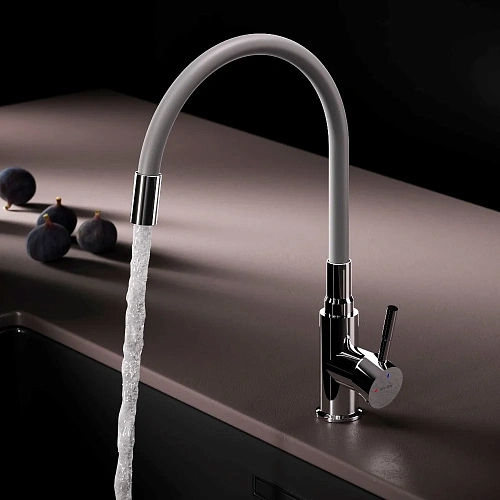 Смеситель для кухни AM.PM X-Joy S F85B07605 с гибким изливом, серый/хром Смеситель для кухни AM.PM X-Joy S F85B07605 с гибким изливом, серый/хром