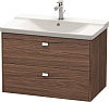 Картинка анонса товара «тумба под раковину duravit brioso br412101021 подвесная 82 см орех темный»