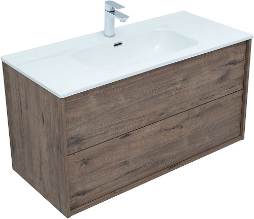 Тумба под раковину Aquanet Lino 100 (Flat) дуб веллингтон 00287545 Тумба под раковину Aquanet Lino 100 (Flat) дуб веллингтон 00287545