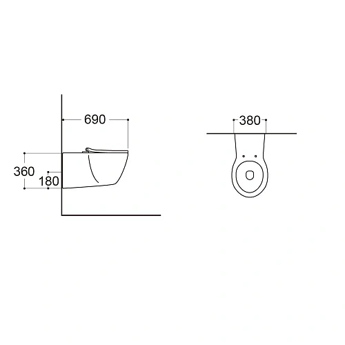 Унитаз подвесной Aquatek AQ2212-00 690x380x360 для людей с ограниченными возможностями с сиденьем Унитаз подвесной Aquatek AQ2212-00 690x380x360 для людей с ограниченными возможностями с сиденьем