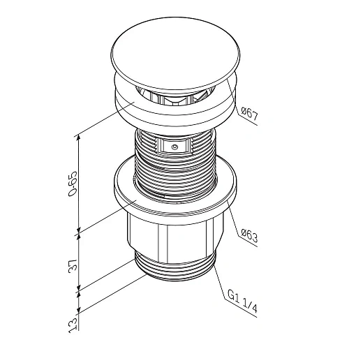 Донный клапан AM.PM AM.PM F070M100 мультифункциональный нажимной Донный клапан AM.PM AM.PM F070M100 мультифункциональный нажимной