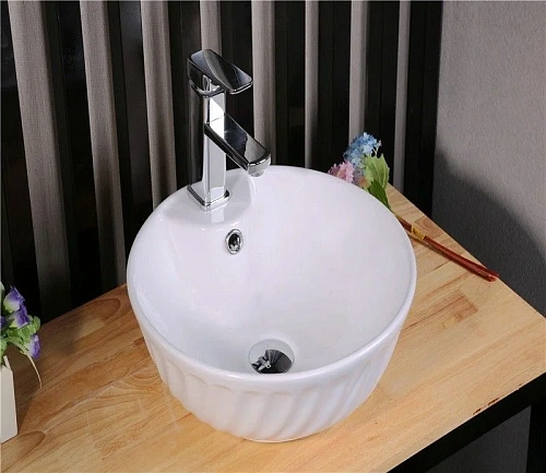 Раковина CeramaLux 9074 накладная, белый Раковина CeramaLux 9074 накладная, белый