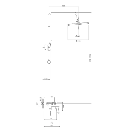 Душевая система Raglo R31.24, хром Душевая система Raglo R31.24, хром