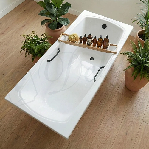 Ванна из искусственного камня Delice Veneto 180х75 DLR330062RB-G глянцевая с черными ручками Ванна из искусственного камня Delice Veneto 180х75 DLR330062RB-G глянцевая с черными ручками