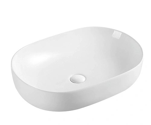 Раковина Sintesi SIN-LVB-APP-402 накладная белая 610х420х135, без отверстия под смеситель Раковина Sintesi SIN-LVB-APP-402 накладная белая 610х420х135, без отверстия под смеситель