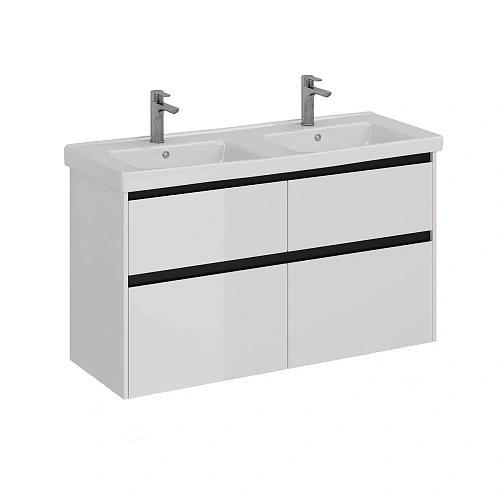 Тумба под раковину Lemark COMBI 125 см подвесная/напольная, черный/белый LM03C125T-black Тумба под раковину Lemark COMBI 125 см подвесная/напольная, черный/белый LM03C125T-black