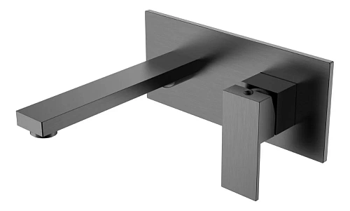 Смеситель для раковины Boheme Qubic Matt Gun Metal 475-GM встроенный Смеситель для раковины Boheme Qubic Matt Gun Metal 475-GM встроенный