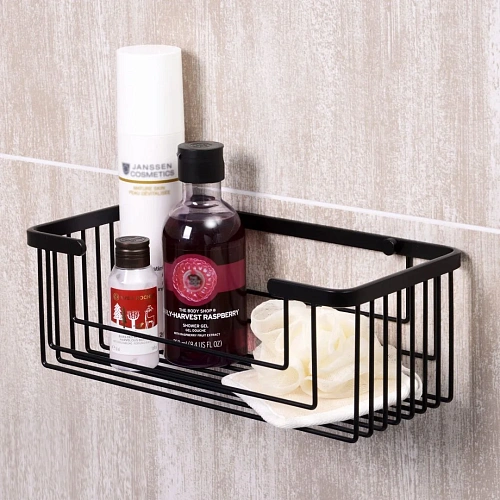 Полка WasserKRAFT K-711BLACK металлическая черный Полка WasserKRAFT K-711BLACK металлическая черный